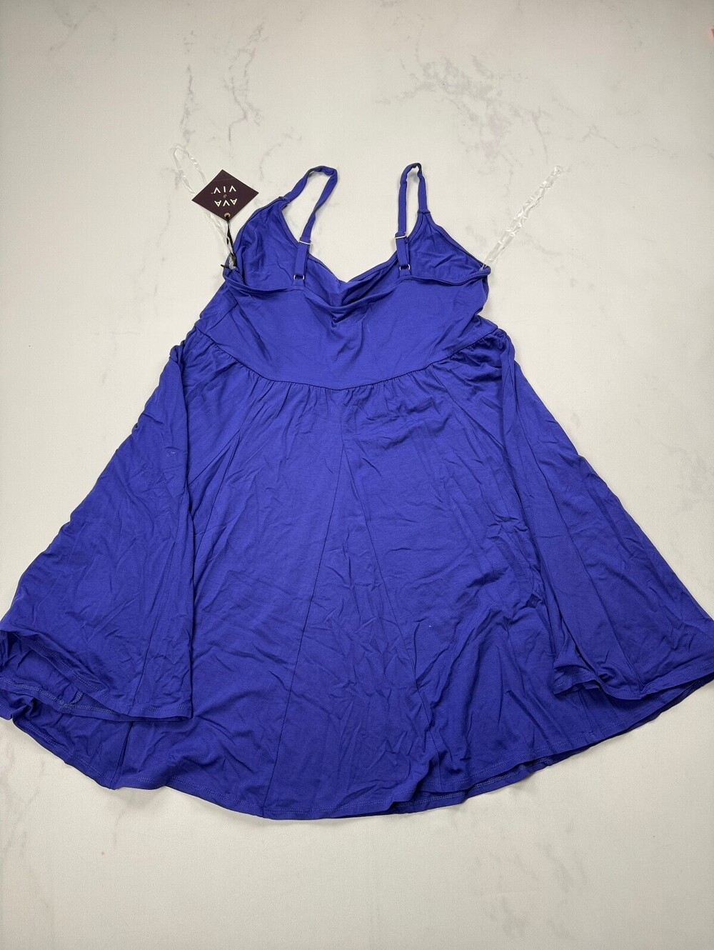 Ava & Viv Slip Dress Blue Contemporary Statement Style - Womens 1X